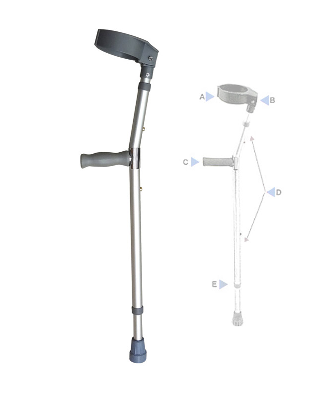  SS Walking Elbow Crutches Stick - Crutches Fore Arm Aid Stick 
